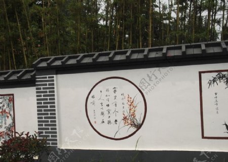 乡村文化墙手绘墙传统敬老