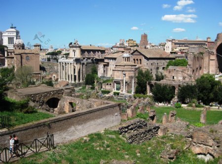 古罗马废墟风景