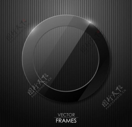 黑色圆形透明框