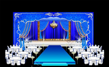 婚礼蓝色舞台