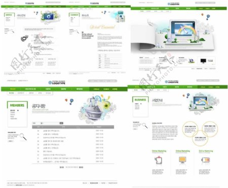 灰绿色计算机信息网站模板