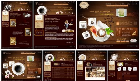 深褐色咖啡订单网站模板