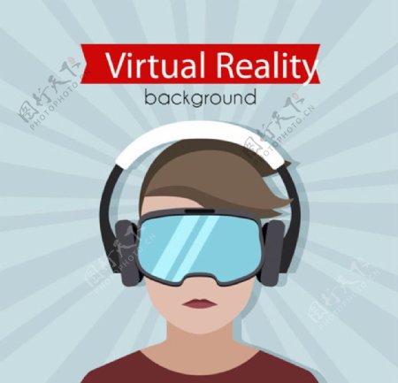 戴VR虚拟现实眼镜的女子