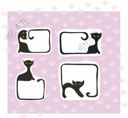 可爱猫咪文字框