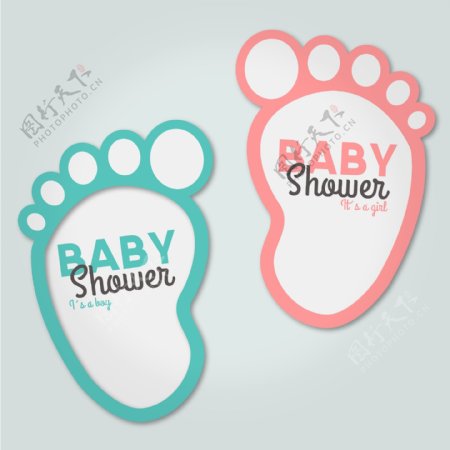 脚印母婴儿童宝宝标签