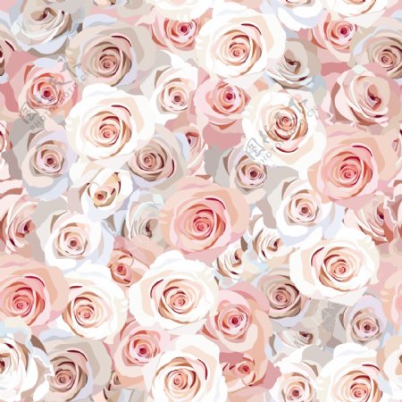 粉色玫瑰花背景图案矢量图