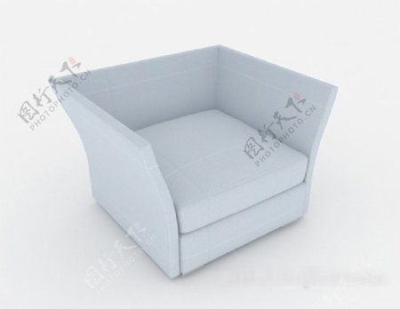浅蓝色单人沙发3d模型下载