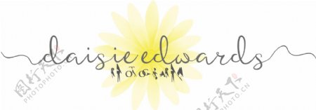 黄色花朵店铺微店logo水印矢量素材