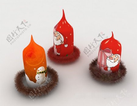 圣诞蜡烛3d模型下载
