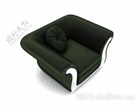 简约绿色沙发3d模型下载