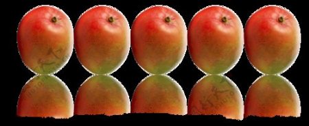 五只红色芒果免抠png透明图层素材
