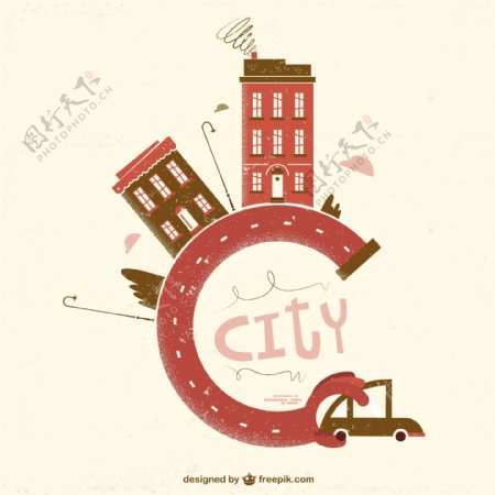 摘要城市插画