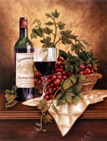 葡萄酒装饰画