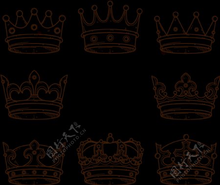 黑色皇冠图标免抠png透明图层素材