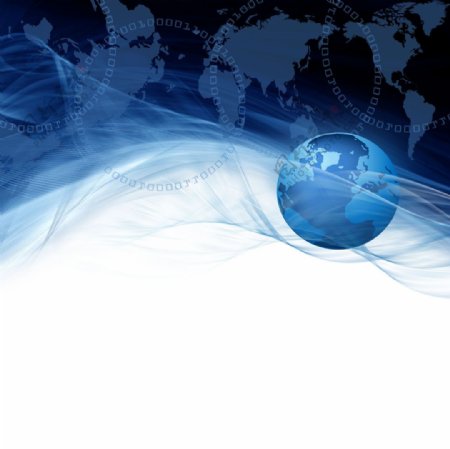 蓝色地球数据商务背景图片