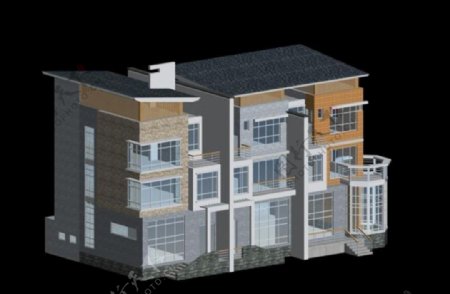 MAX多栋多层别墅3D模型