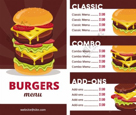 创意汉堡菜单模板