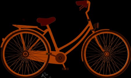 橙色自行车插画免抠png透明图层素材