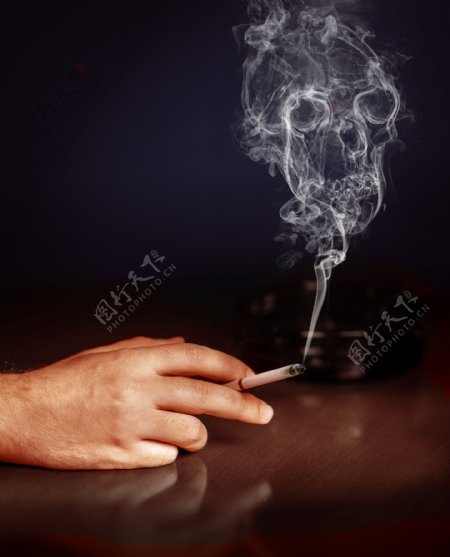 香烟烟雾骷髅