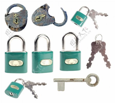 不同样式的锁和钥匙图片