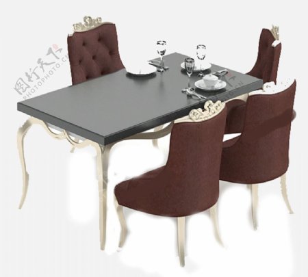餐桌椅组合素材模板下载