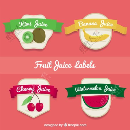 平板设计中果汁标签的多样性