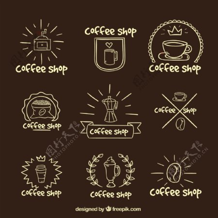 手绘咖啡标识系列