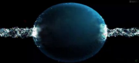 蓝色星球粒子环绕运动实拍高清视频素材