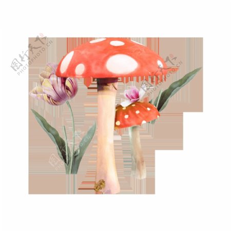 蘑菇花朵元素