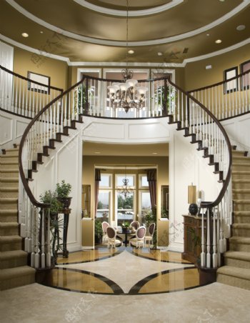 双排楼梯客厅效果图图片