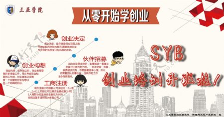 SYB创业简洁创意宣传海报