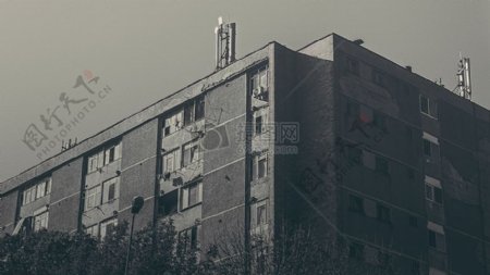 黑色和白色建筑建筑粮食城市commieblock