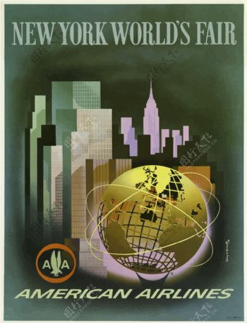 复古海报纽约世界博览会