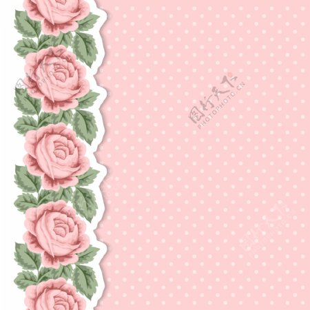 粉色玫瑰花边框