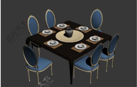 餐桌椅模型图片模板下载