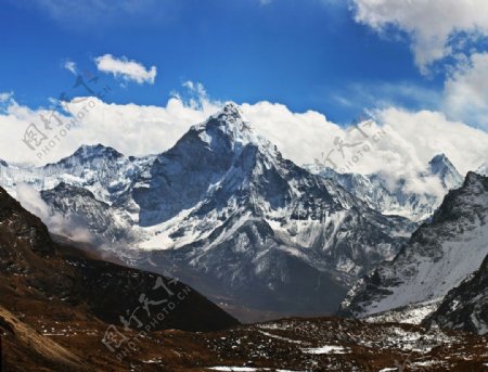 高原雪山风景图片