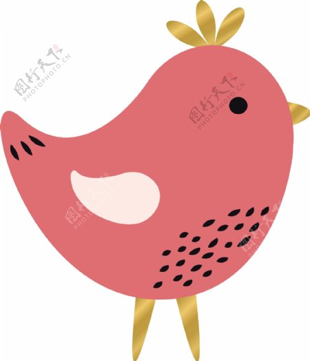粉色小鸟卡通矢量动物信封可爱爱情素材