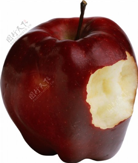 被咬一口的红苹果免抠png透明图层素材