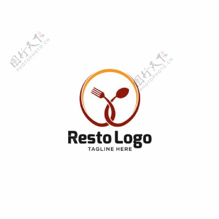 叉子勺子logo设计图片