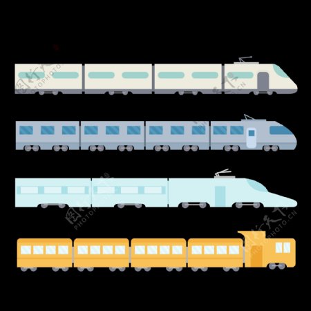 火车手绘插图免抠png透明图层素材
