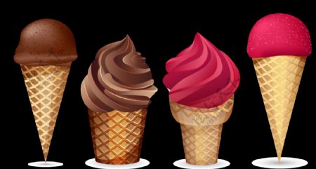 彩色圆筒冰淇淋免抠png透明图层素材