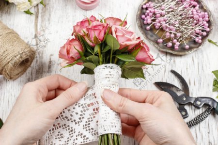 DIY玫瑰花束图片
