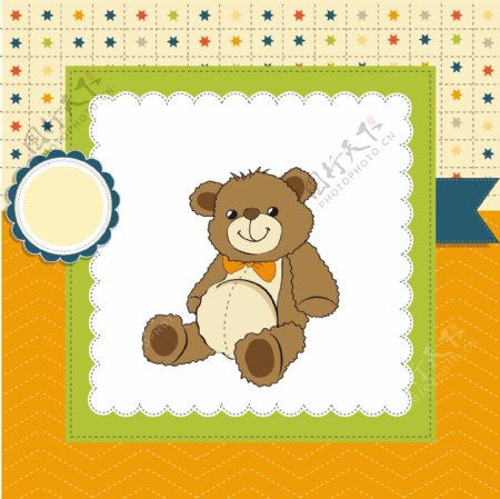 可爱的卡片与泰迪熊