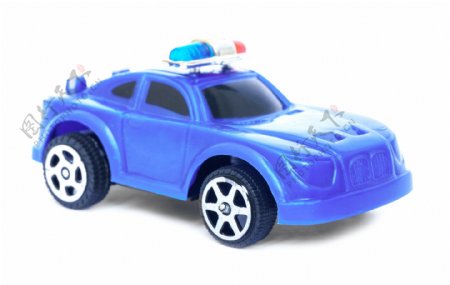 蓝色的卡通玩具警车图片