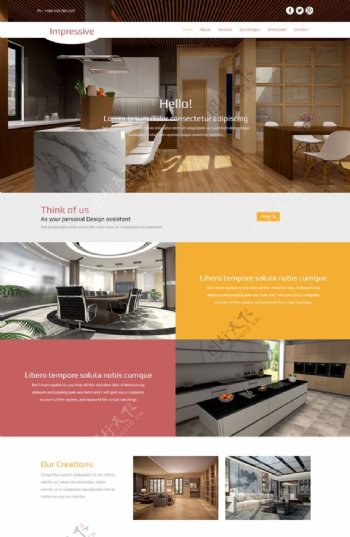 建筑室内设计网页素材