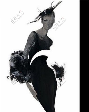 黑色紧身裙设计图