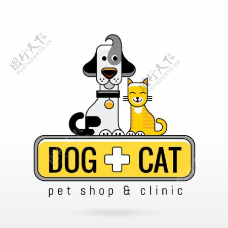 狗和猫标志logo设计