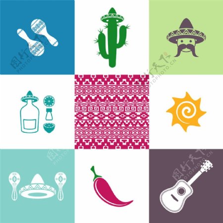 墨西哥元素图标图片