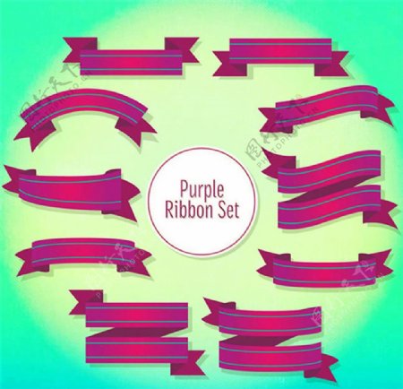 紫色丝带设计