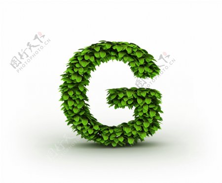 绿叶立体字母G